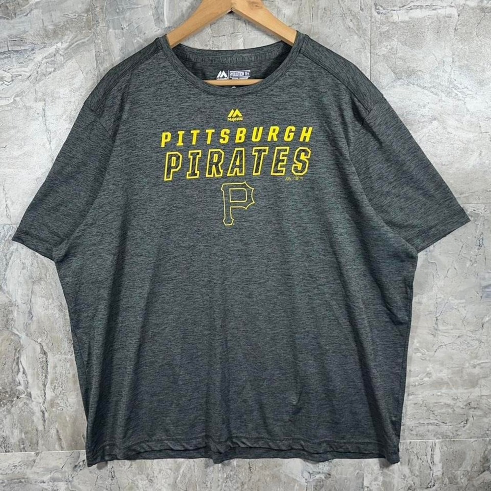 Majestic‎ Athletic grey Pittsburgh Pirates Evolution Tee Shirt Men's Size XXL